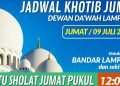 JADWAL KHOTIB JUMAT DEWAN DAKWAH LAMPUNG TANGGAL 09 JULI 2021