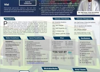 PPDB PPTQ IKHWAN KEMILING DEWAN DA’WAH LAMPUNG TA 2022/2023