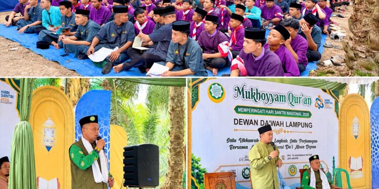 DEWAN DAKWAH LAMPUNG GELAR MUKHOYYAM QUR’AN, 350 SANTRI IKUT MEMPERINGATI HARI SANTRI NASIONAL 2026